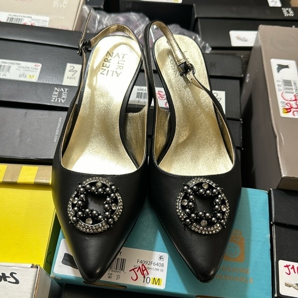 NATURALIZER EMILY EMBELLISHED SLINGBACK HEELS (WIDE) - Picture 4 of 6